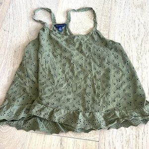 Green flow crop top